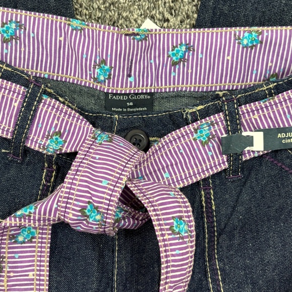 NEW Faded Glory Girls Adjustable Waist Capri Cropped Pants Sz 14 - Picture 5 of 5